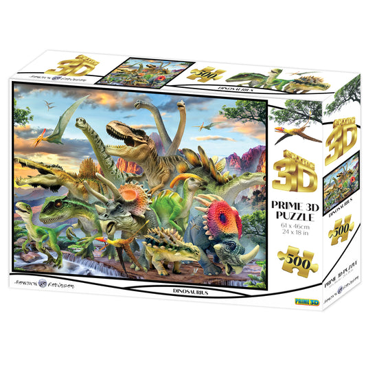 10353 | Dinosaurs Howard Robinson Prime 3D Jigsaw Puzzle 10353 500pc 24x18"