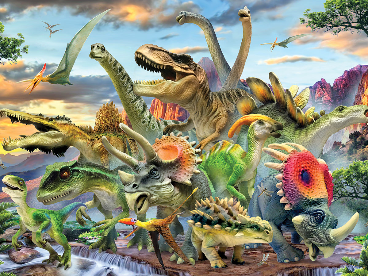 Howard Robinson Dinosaurs 500pc | Prime 3D Lenticular Puzzle | 24"x18" | 10353