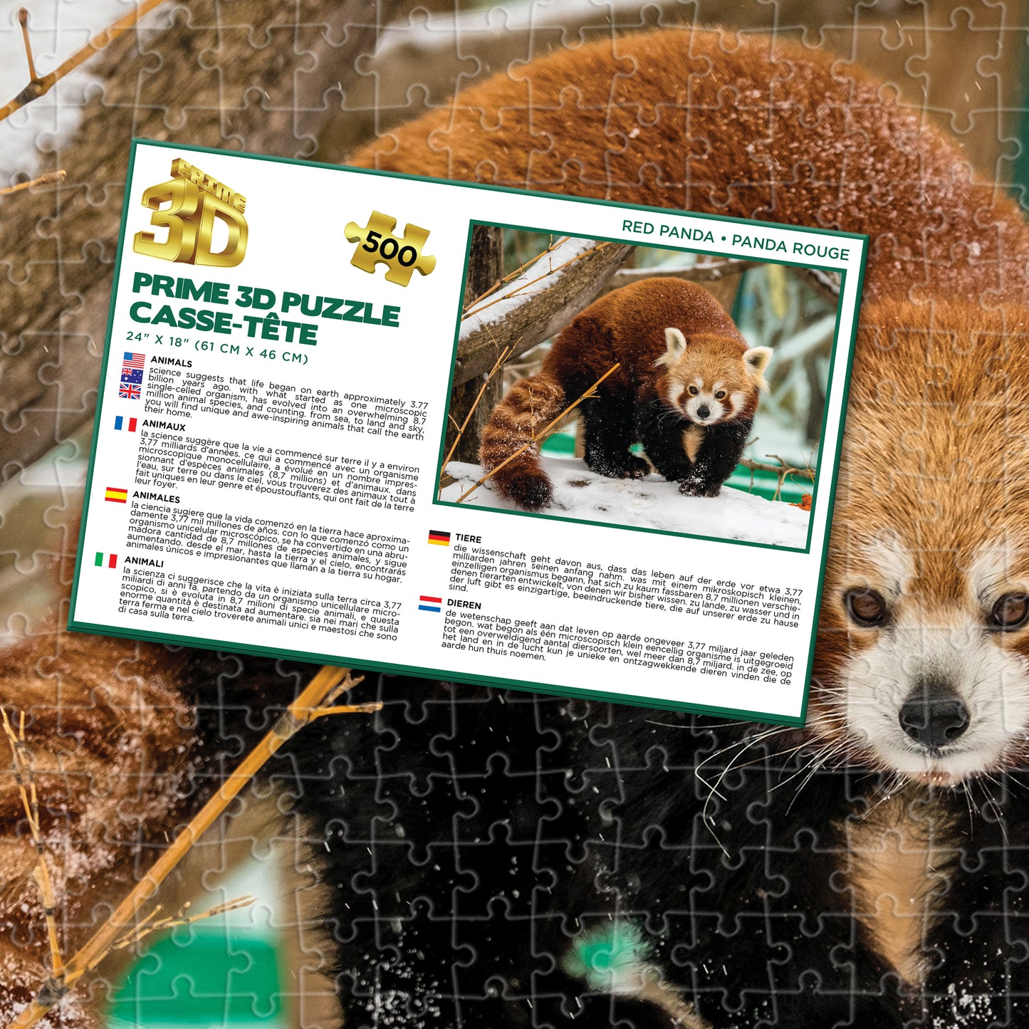 10479 Prime 3D Red Panda 500pc 24x18"