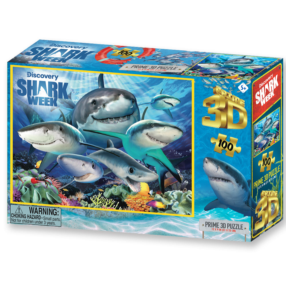 Shark Selfie 3D Jigsaw Puzzle – 100 Piece Ocean Puzzle by Howard Robinson | Prime3D | 12x9" | 1Di Canada