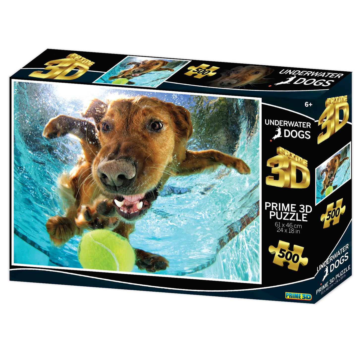 Ricochet Underwater Dogs 3D Jigsaw Puzzle 20021 500pc 24x18" 20021