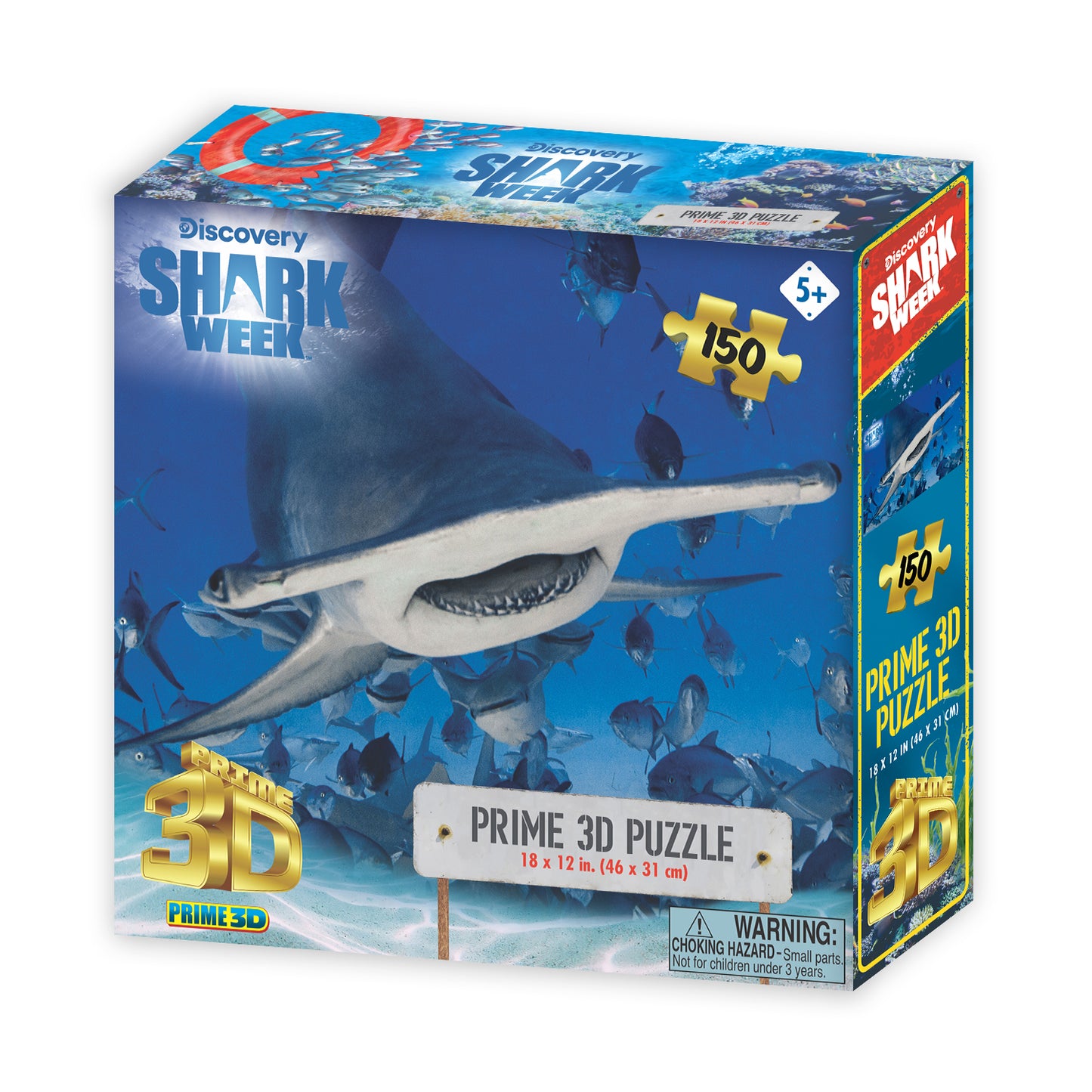 Hammerhead Shark 3D Jigsaw Puzzle – 150 Piece Ocean Puzzle | Prime3D | 18x12" | 1Di Canada