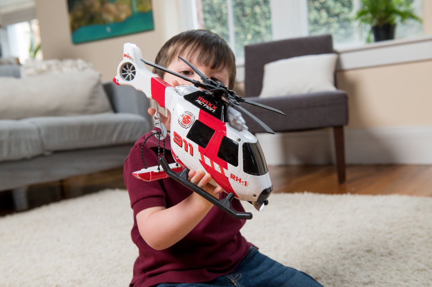 L&S Large Helicopter – Motorized Rescue Helicopter Toy