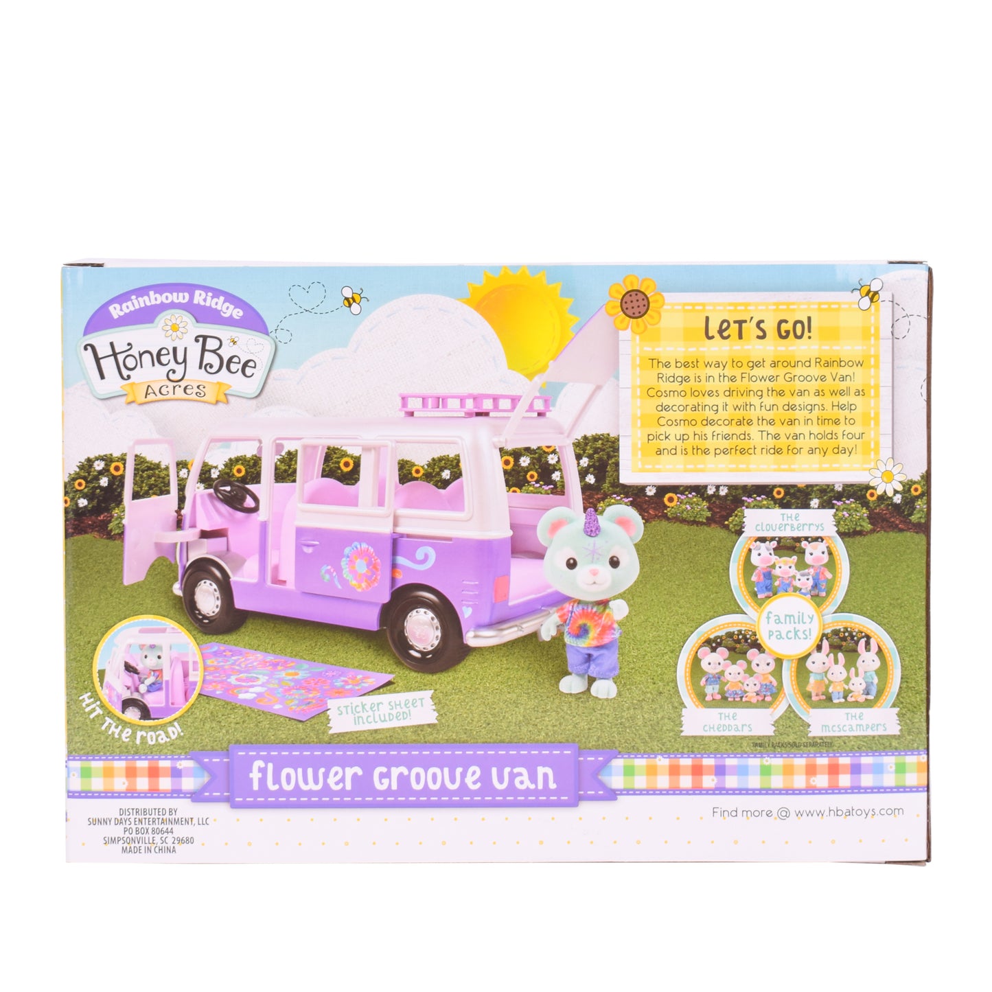 Flower Groove Van Playset β Honey Bee Acres Vehicle & Figure