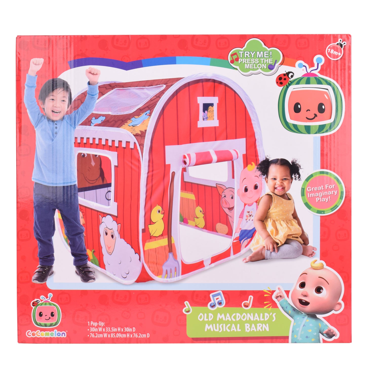 CoComelon Old MacDonald's Musical Barn Tent – Pop-Up Playhouse for Toddlers