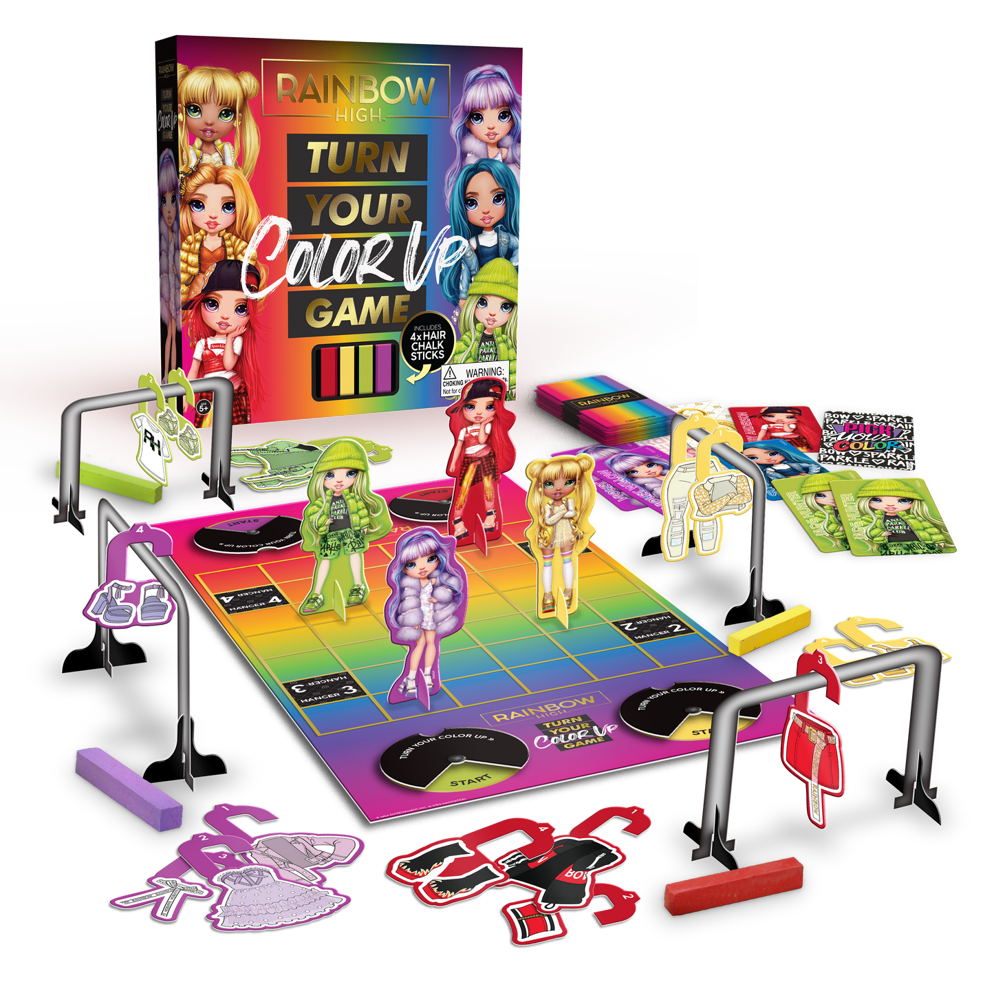 Rainbow High: Turn Up Your Color Board Game – Includes Hair Chalk & Fashion Fun