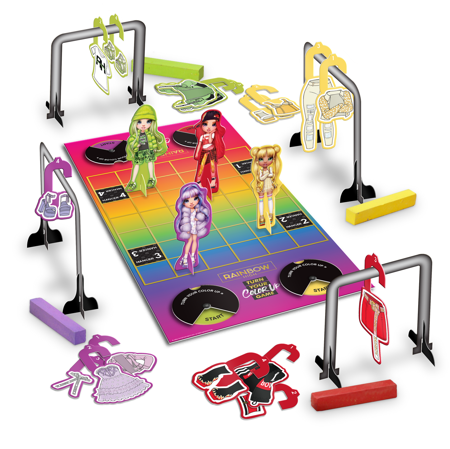 Rainbow High: Turn Up Your Color Board Game – Includes Hair Chalk & Fashion Fun