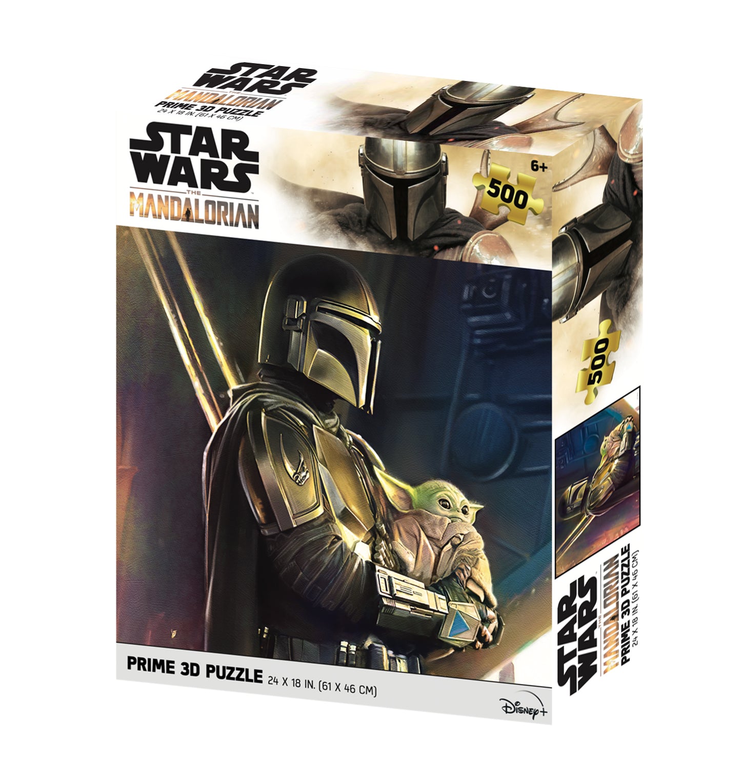 Star Wars Mandalorian Puzzle – 500 Piece Prime 3D Jigsaw Featuring Baby Yoda (24"x18")