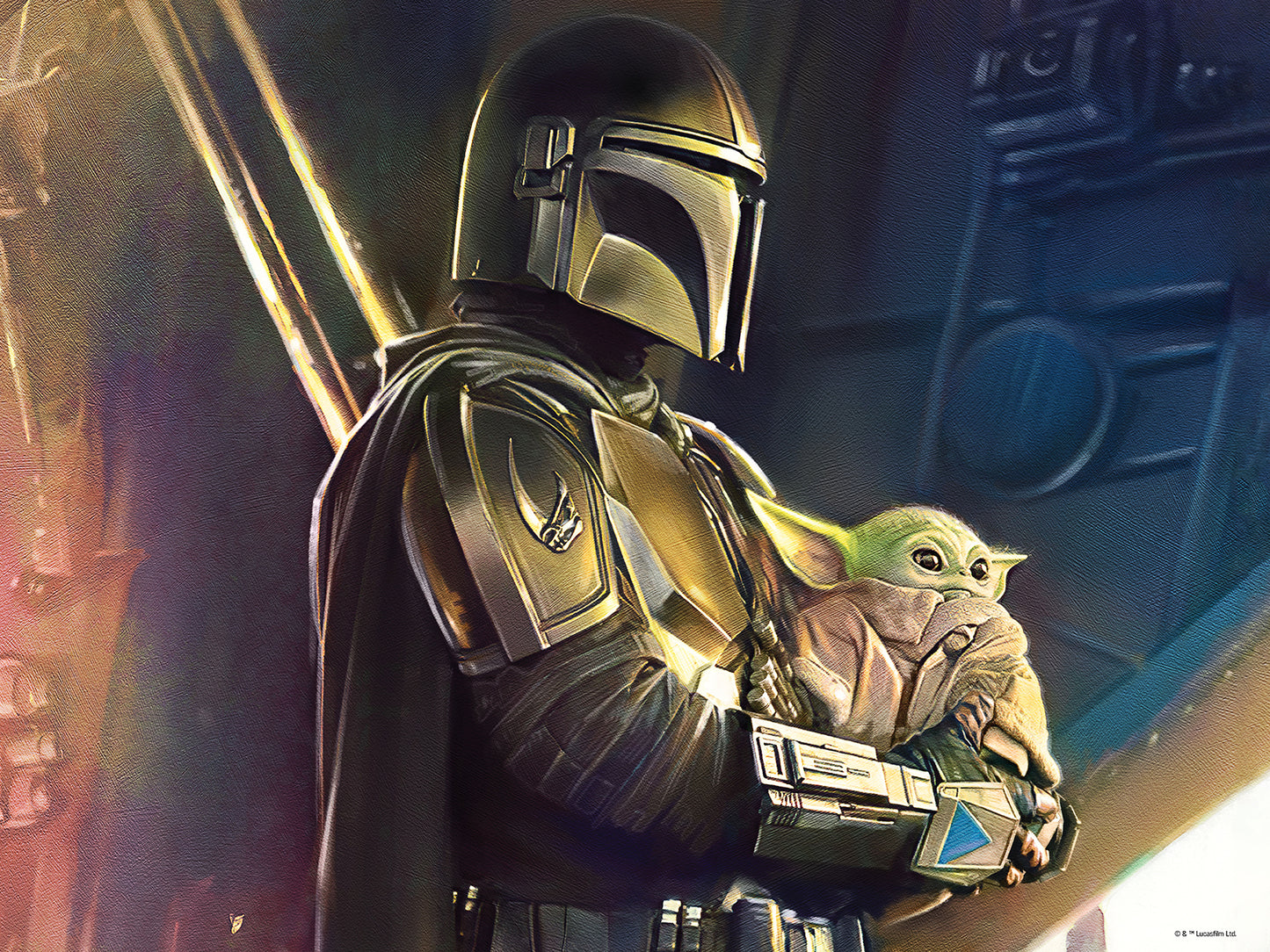 Star Wars Mandalorian Puzzle – 500 Piece Prime 3D Jigsaw Featuring Baby Yoda (24"x18")