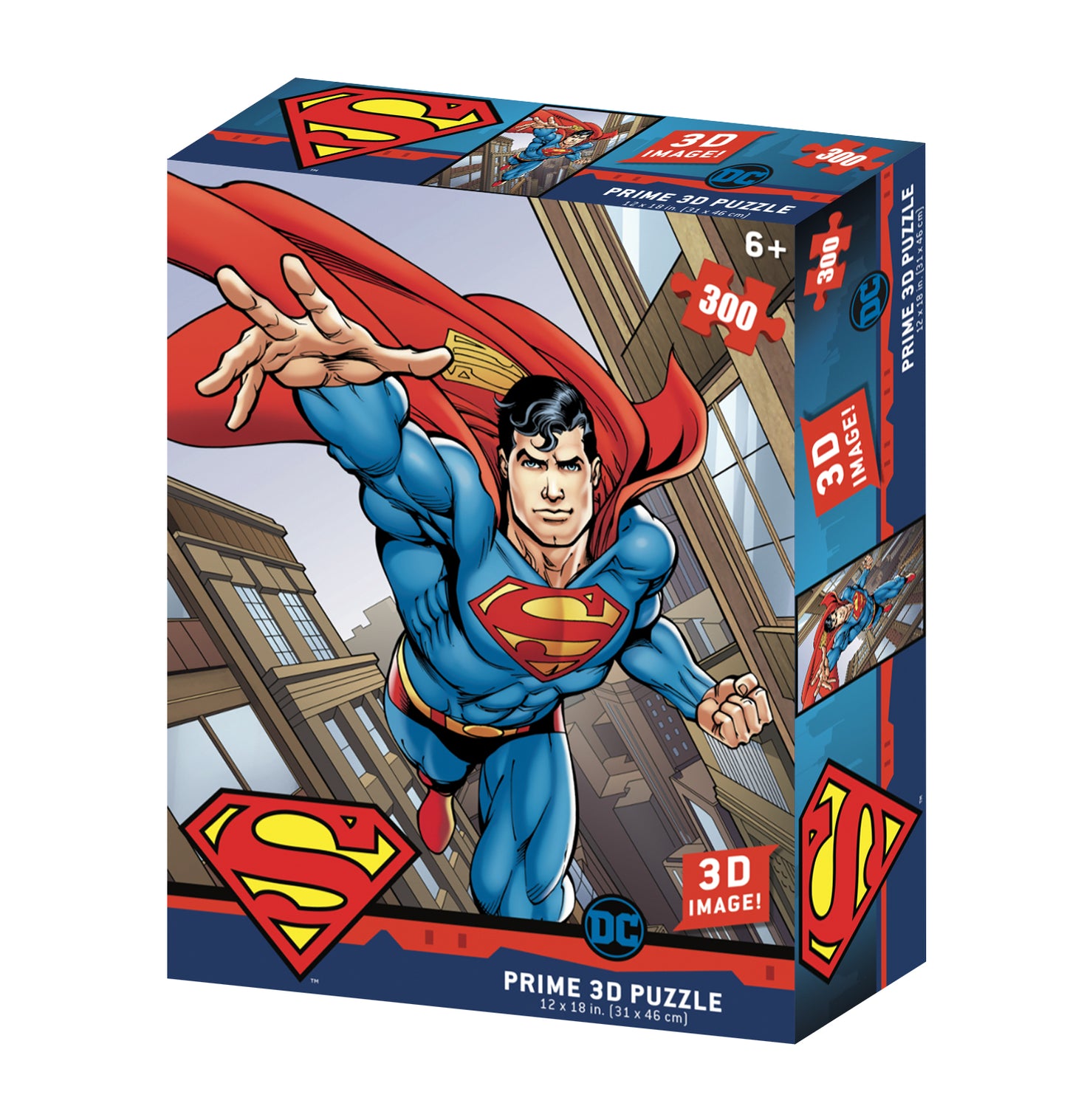 Superman Puzzle – 300 Piece Prime 3D DC Comics Jigsaw | Superhero Puzzle (18"x12")