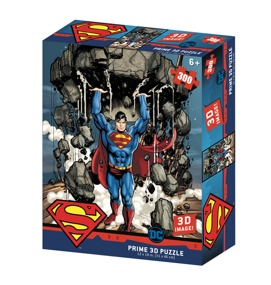 Superman Super Strength 3D Jigsaw Puzzle – 300-Piece DC Comics Puzzle | Prime3D | 18x12"