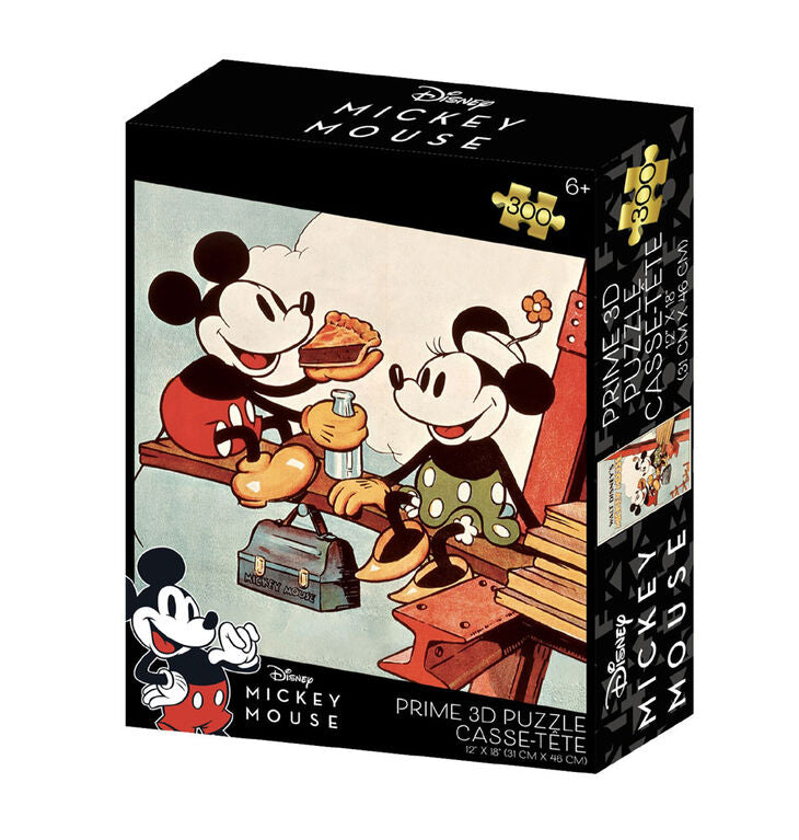 Mickey Mouse Puzzle – 300 Piece Prime 3D Disney Jigsaw “Lunch” Scene (12"x18")
