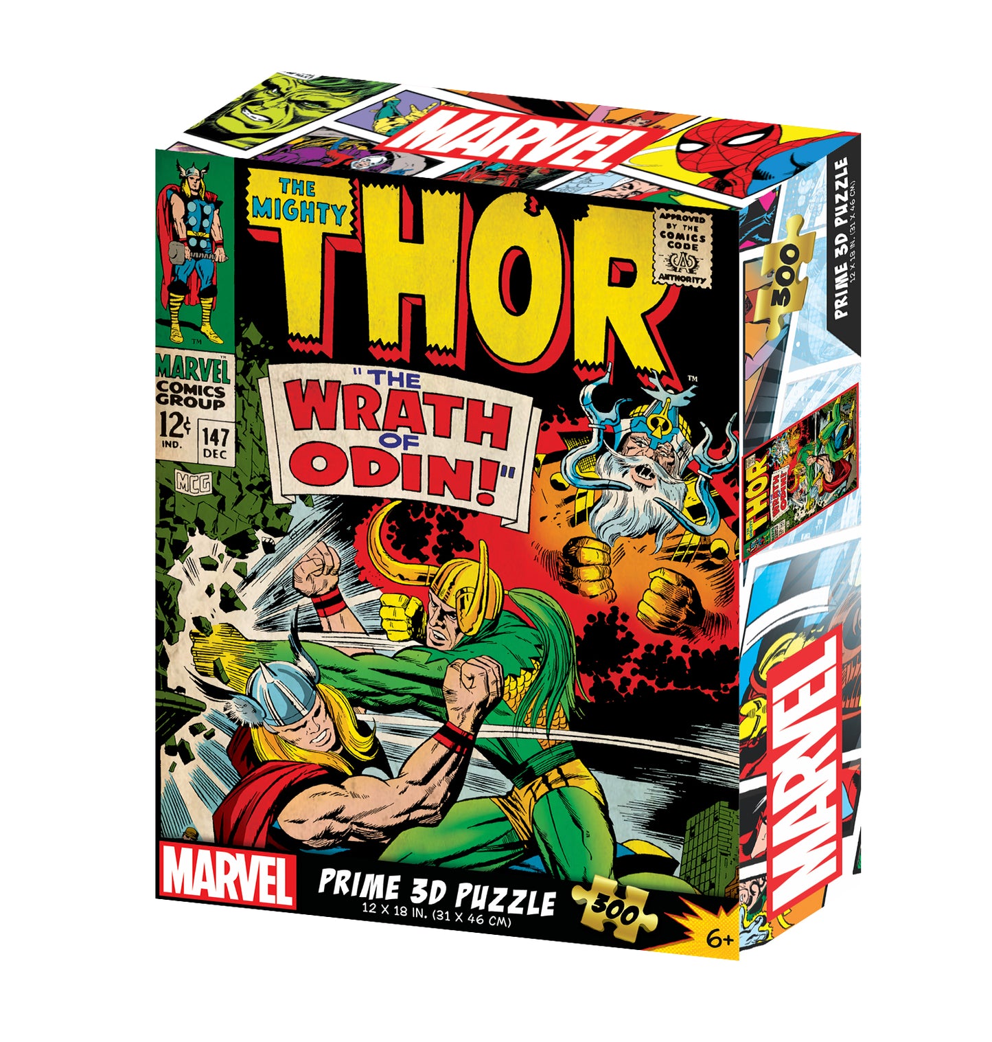 Thor Marvel Comics 3D Jigsaw Puzzle – 300 Piece Superhero Puzzle | Prime3D | 12x18" | 1Di Canada