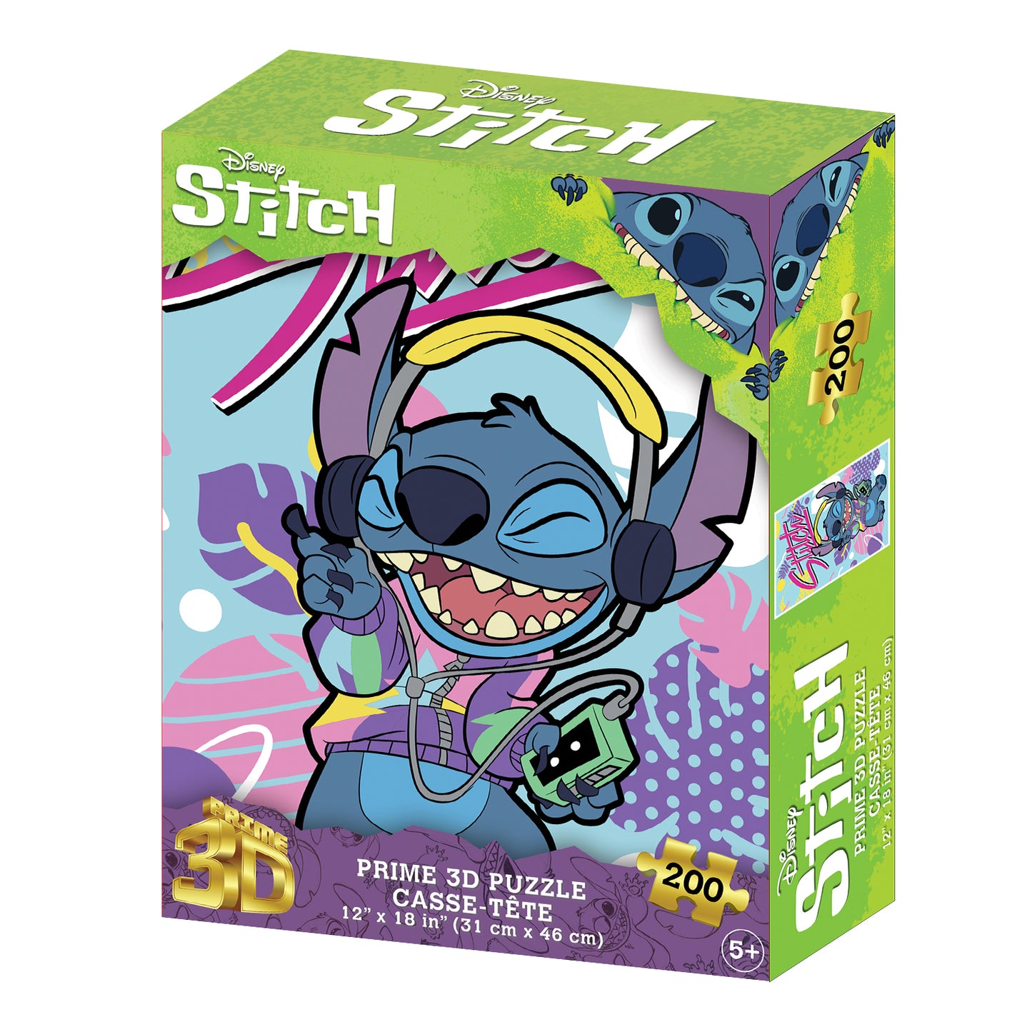 Stitch Puzzle – 200 Piece Prime 3D Disney Jigsaw “Music” Scene (12"x18")