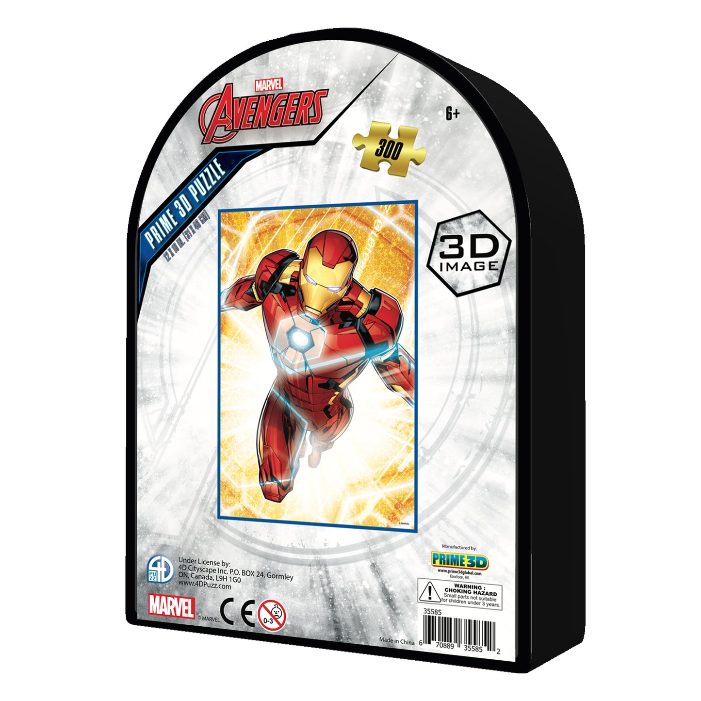 Iron Man Marvel 3D Jigsaw Puzzle – 300 Piece Puzzle in Tin Box | Prime3D | 12x18" | 1Di Canada