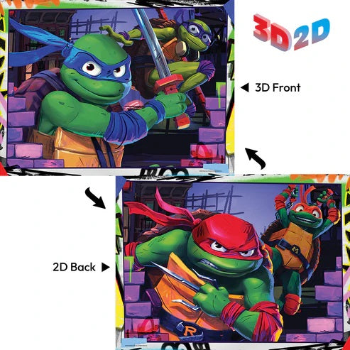Teenage Mutant Ninja Turtles Puzzle – 300 Piece 3D/2D Nickelodeon Jigsaw (24"x18")