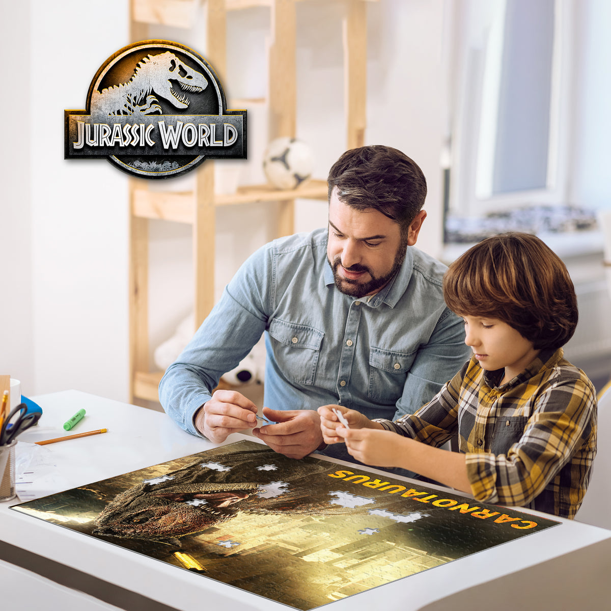 Puzzle 3D/2D 500 pièces Jurassic World Ceratosaurus contre Giganotosaurus P3D37546 – Bataille de dinosaures lenticulaire double face | Prime3D 24x18 po | 1Di Canada
