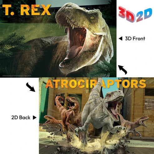 Jurassic World Puzzle – 200 Piece 3D/2D Universal Dinosaur Jigsaw (12"x18")