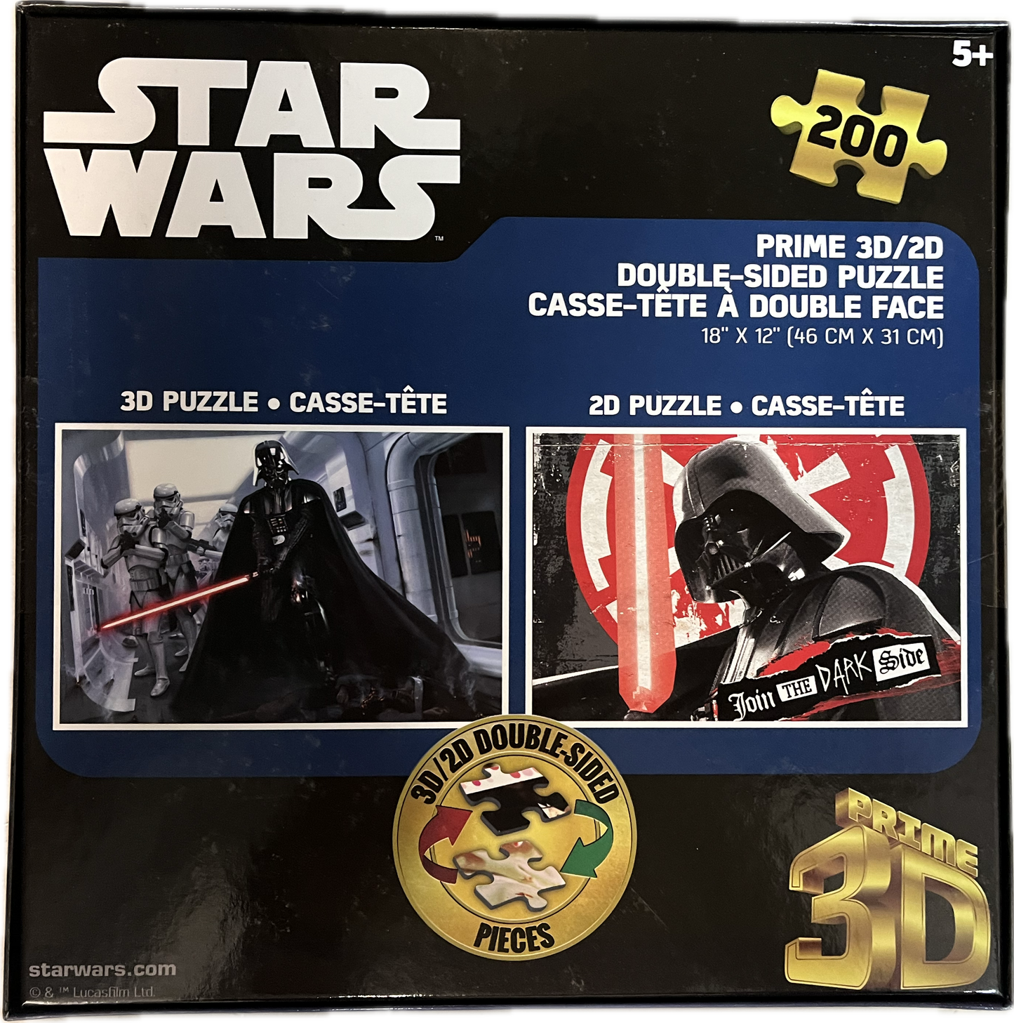 Star Wars Puzzle – 200 Piece 3D/2D Lucasfilm Jigsaw for Kids (12"x18")