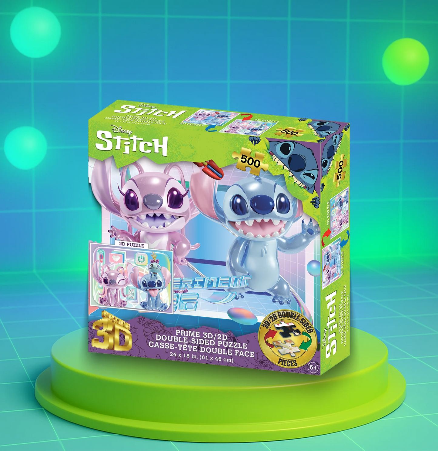 37619 | 3D/2D Disney Stitch 500pc 24x18"