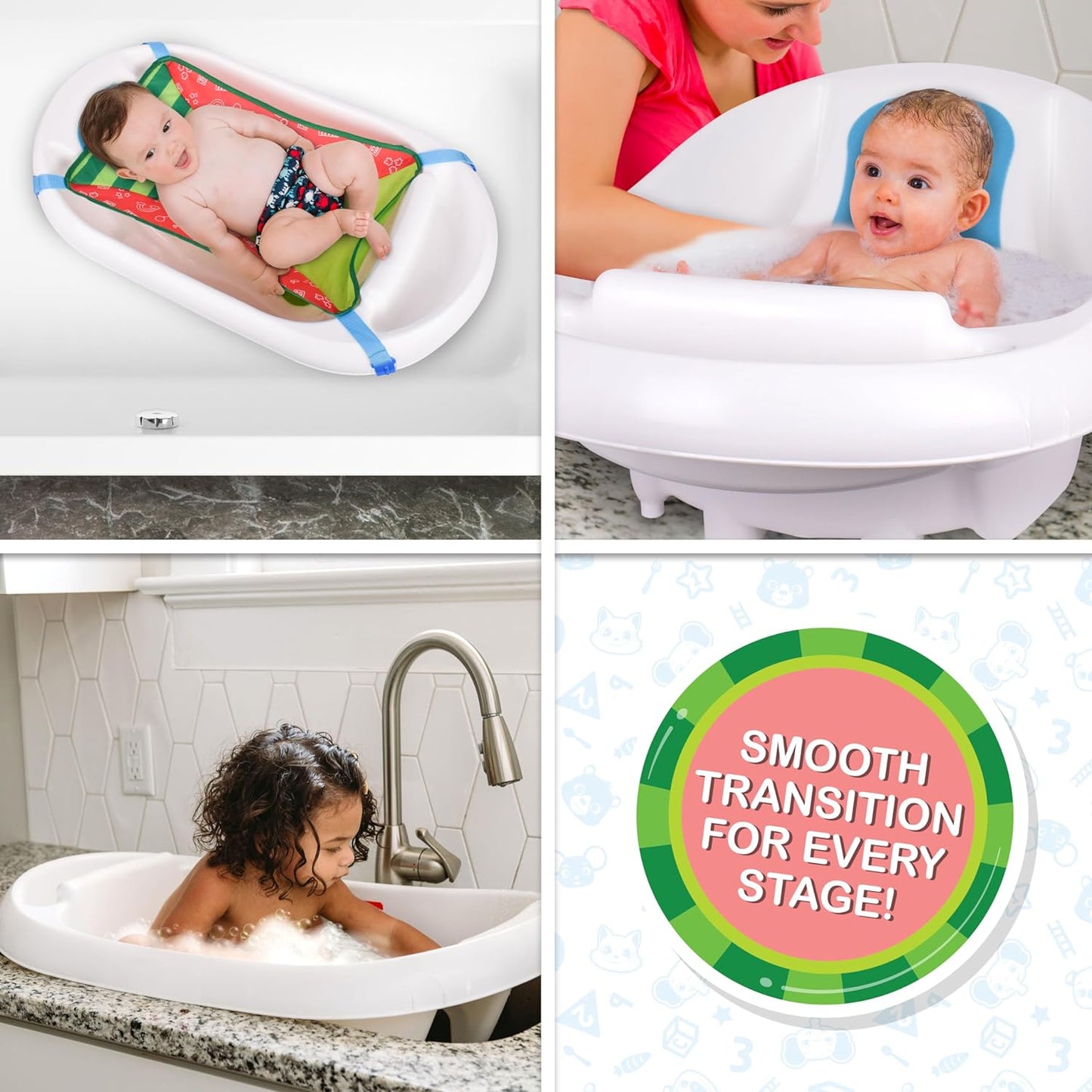 CoComelon Baby 3-in-1 Sling and Seat Bath Tub