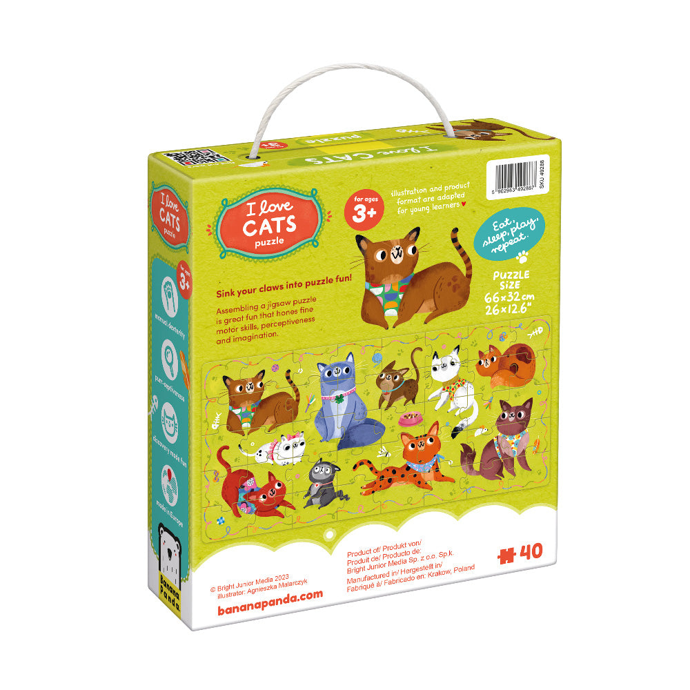 49288 | Banana Panda I love Cats puzzle 40pcs 26×12.6” 3+