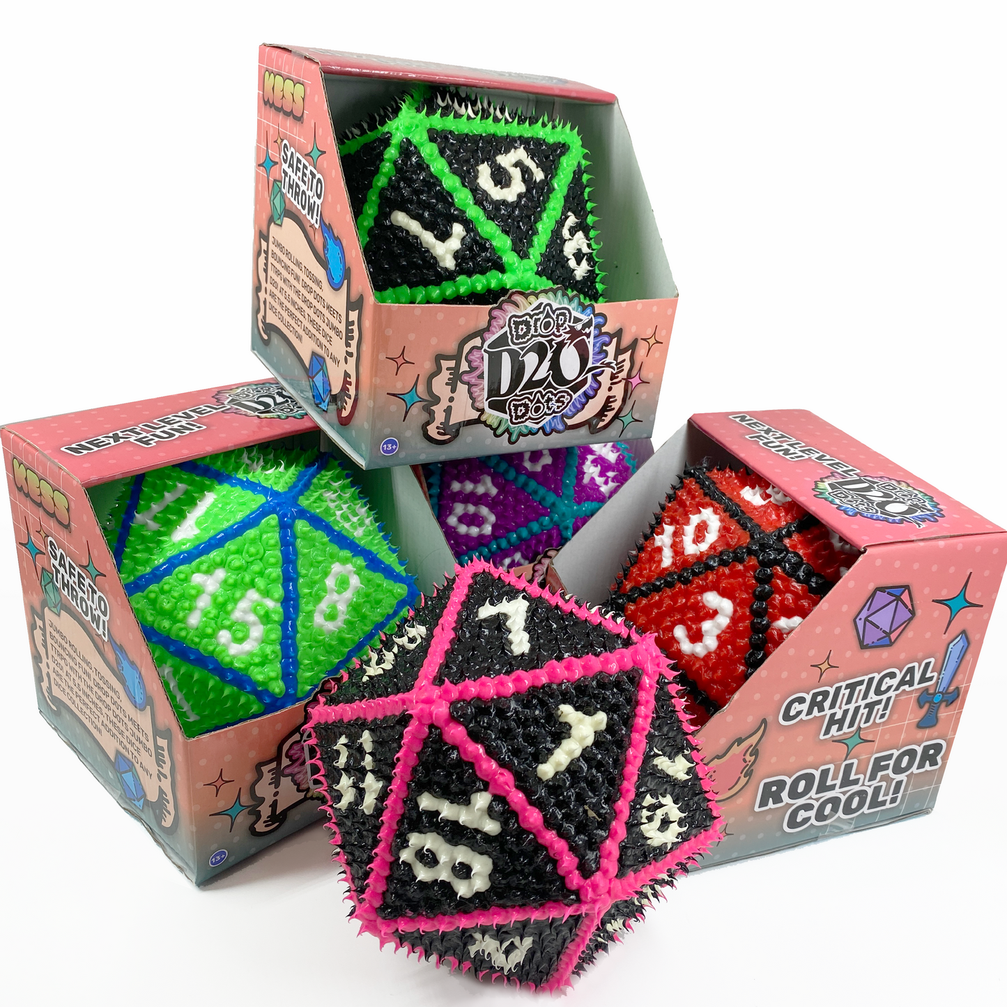 Drop Dots D20 – Tactile Bouncy Dice Toy