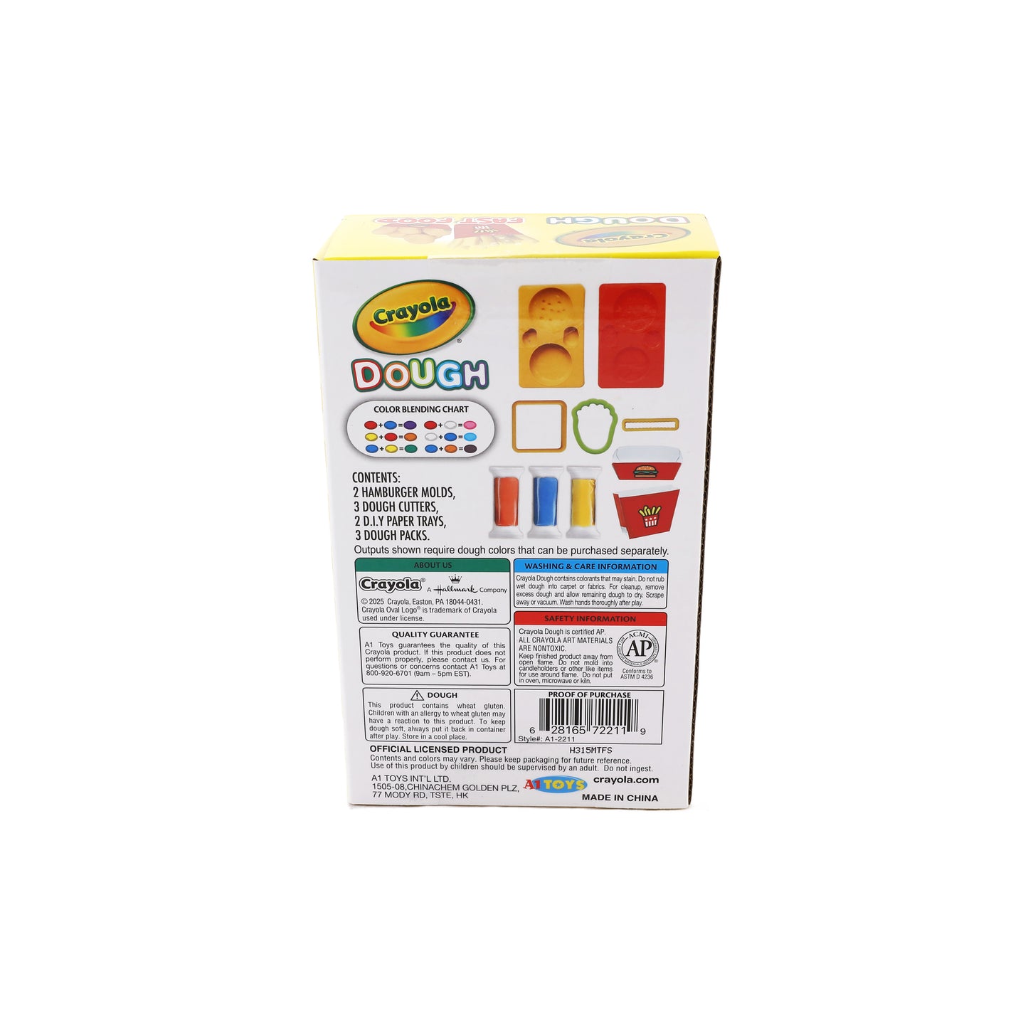 A1-2211 | A1 Crayola Silly Scent Dough Small Playset Fast Food