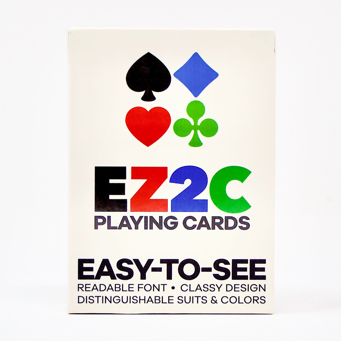29424 | Easy-See Playing Cards: Readable font; Sophisticated suits in 4 colors