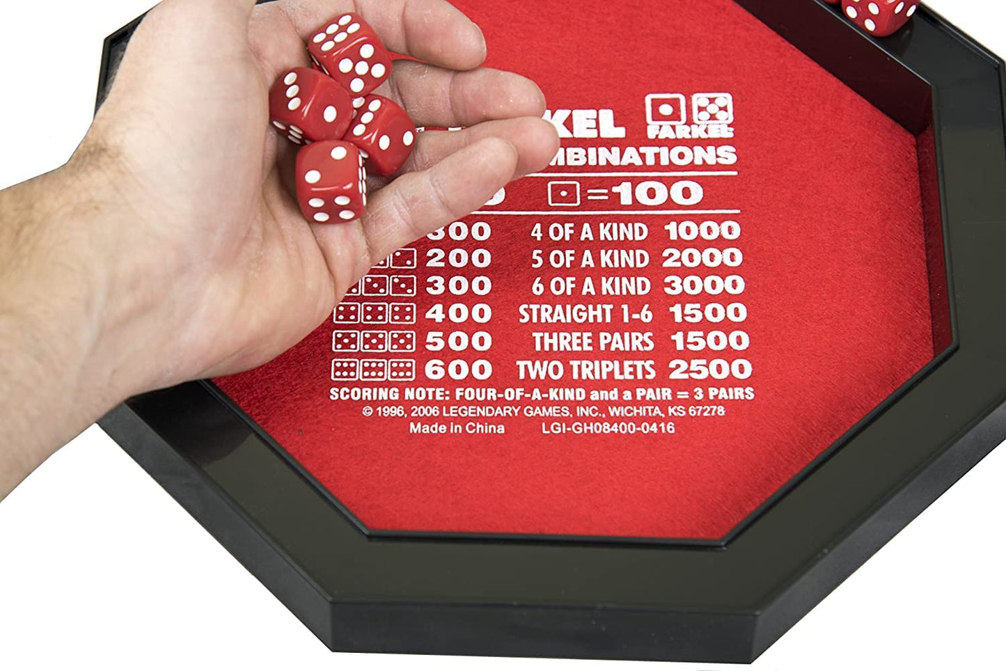 Farkel Game Set with Deluxe Rolling Tray – Family Dice Game
