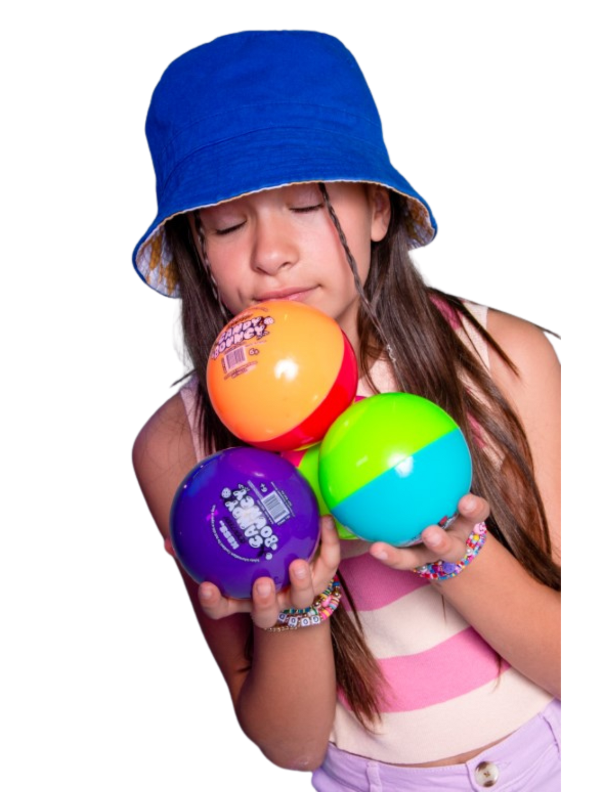 Duotone Candy Bouncy Balls 4"l | Rubber Bouncing Ball | Bounce Into Sweet Fun | KES195