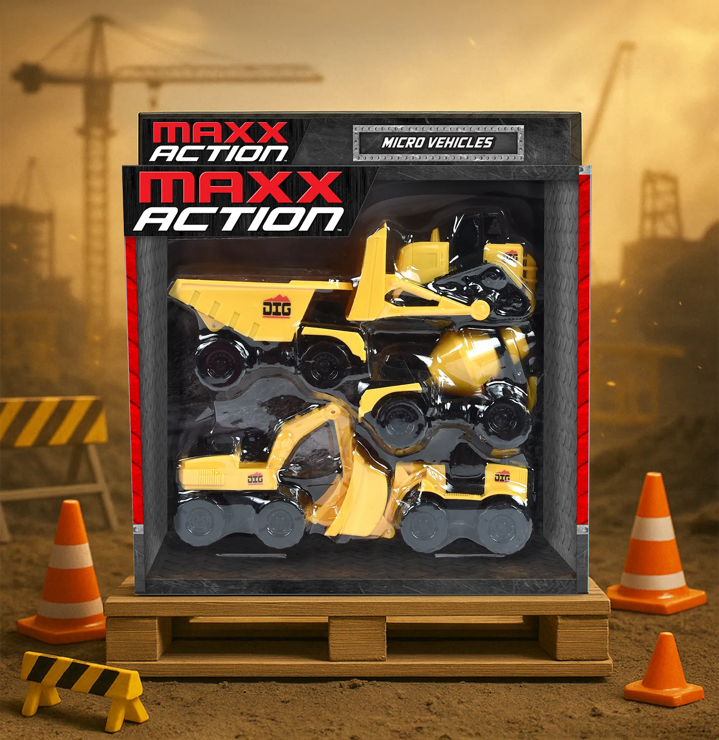 Micro Mini Construction Vehicles Set