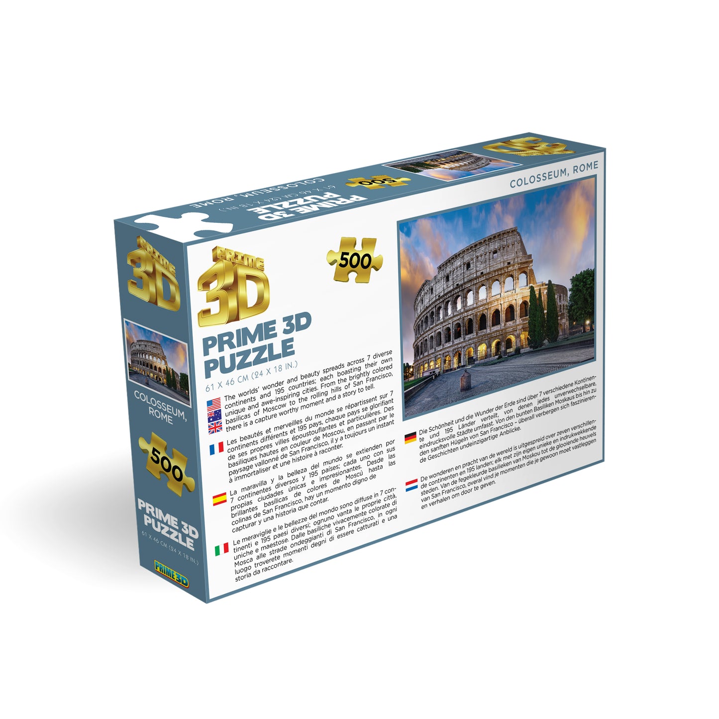 Discovery Colosseum, Rome 500pc | Prime 3D Lenticular Puzzle | Build a Wonder of the Ancient World | 24×18" | 10106