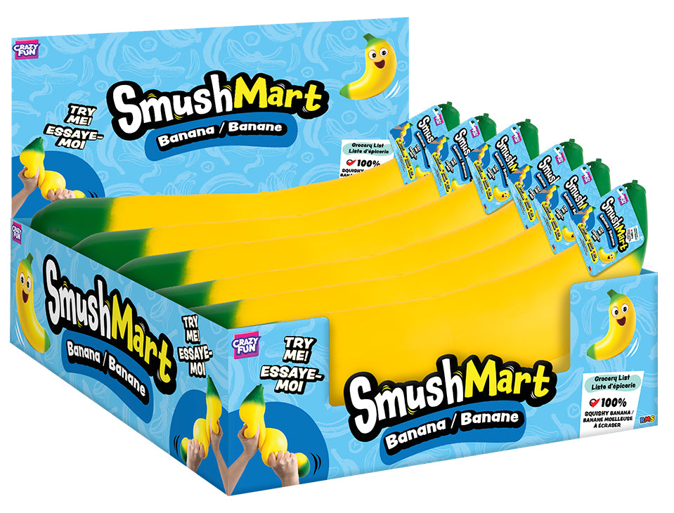 Squishy Banana 15" - Smush Mart (12/CDU) | US103-1004