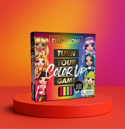 Rainbow High: Turn Up Your Color Board Game – Includes Hair Chalk & Fashion Fun