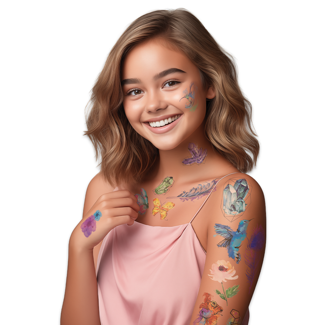 33422 | Savvi Temporary Tattoos - Watercolor Tattoo Gable Box