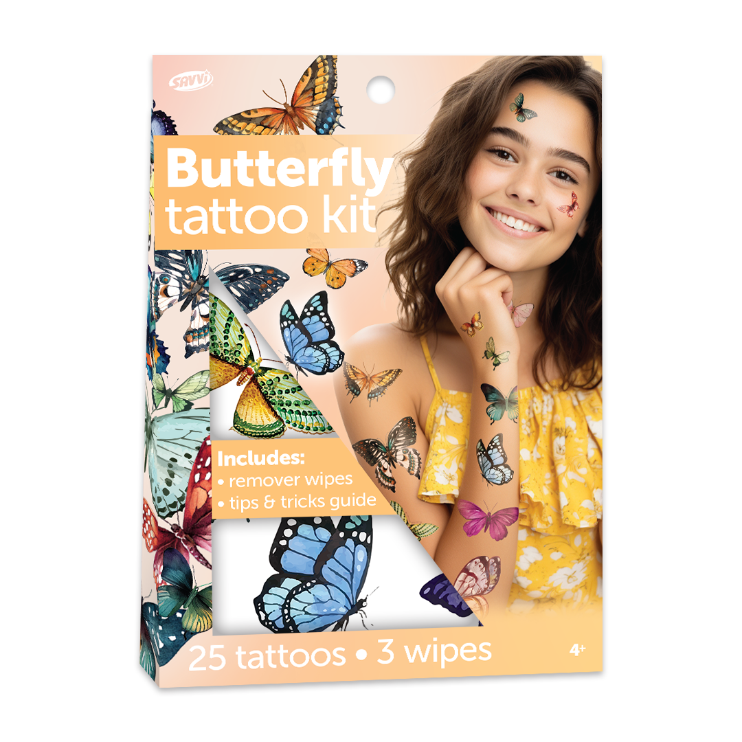 33740 | Savvi Temporary Tattoos - Butterfly Tattoo Gable Box