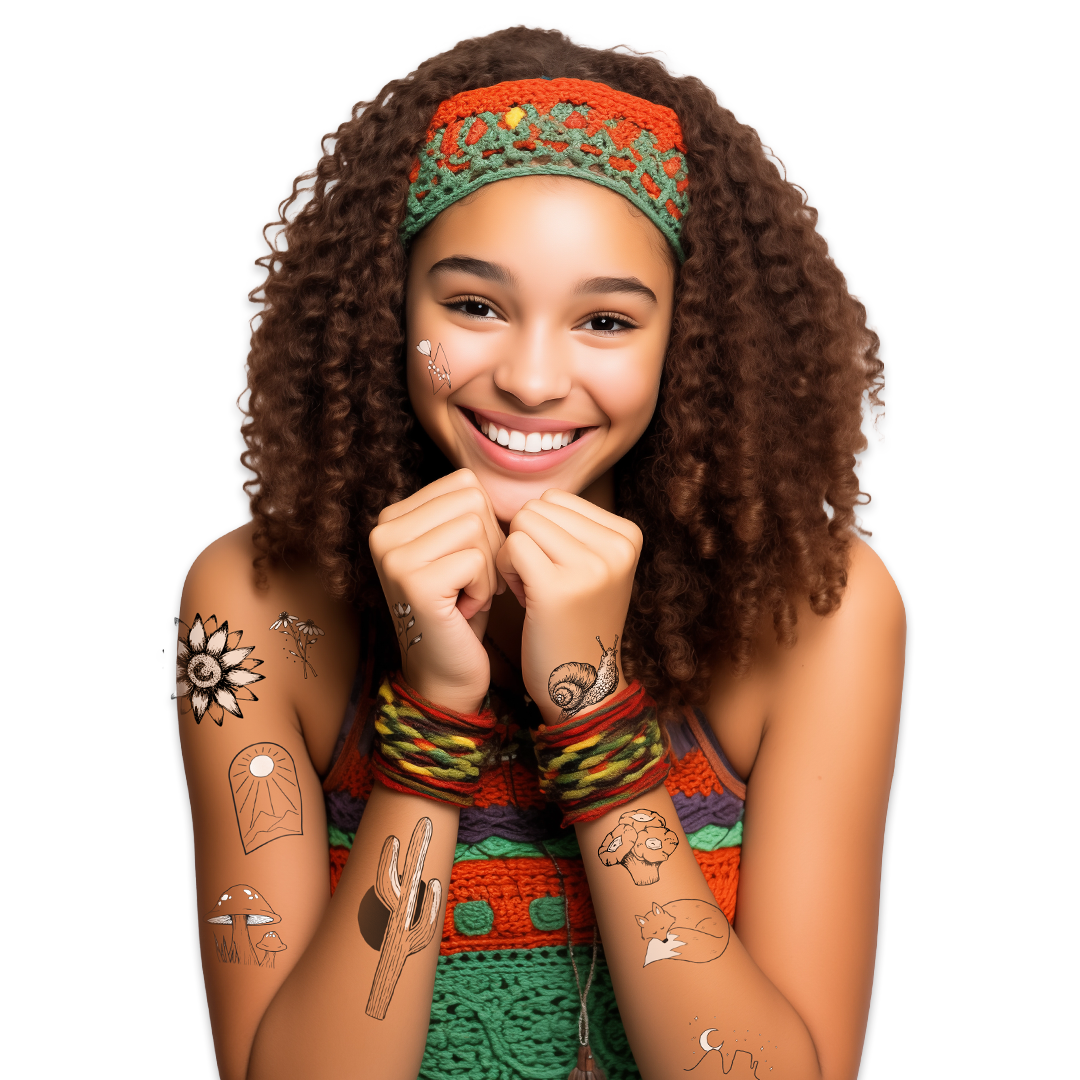 33744 | Savvi Temporary Tattoos - Nature Black and White Tattoo Gable Box