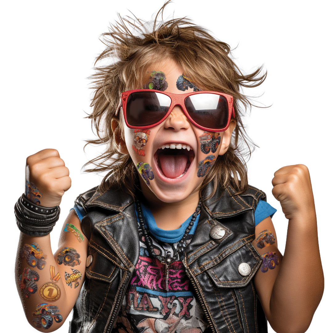 35112 | Savvi Temporary Tattoos - Monster Trucks Tattoo Pouch