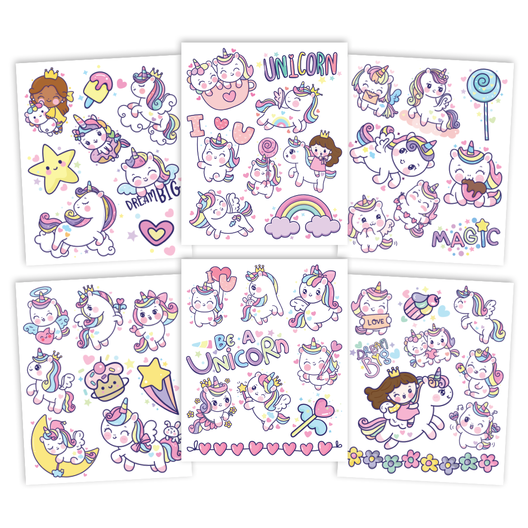 35119 | Savvi Temporary Tattos - Unicorn Cuties Scented Tattoo Pouch