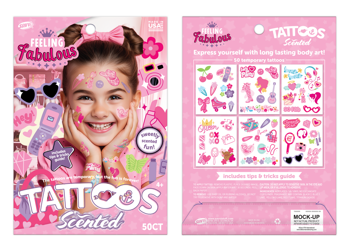 35121 | Savvi Temporary Tattoos - Fabulous Scented Tattoo Pouch