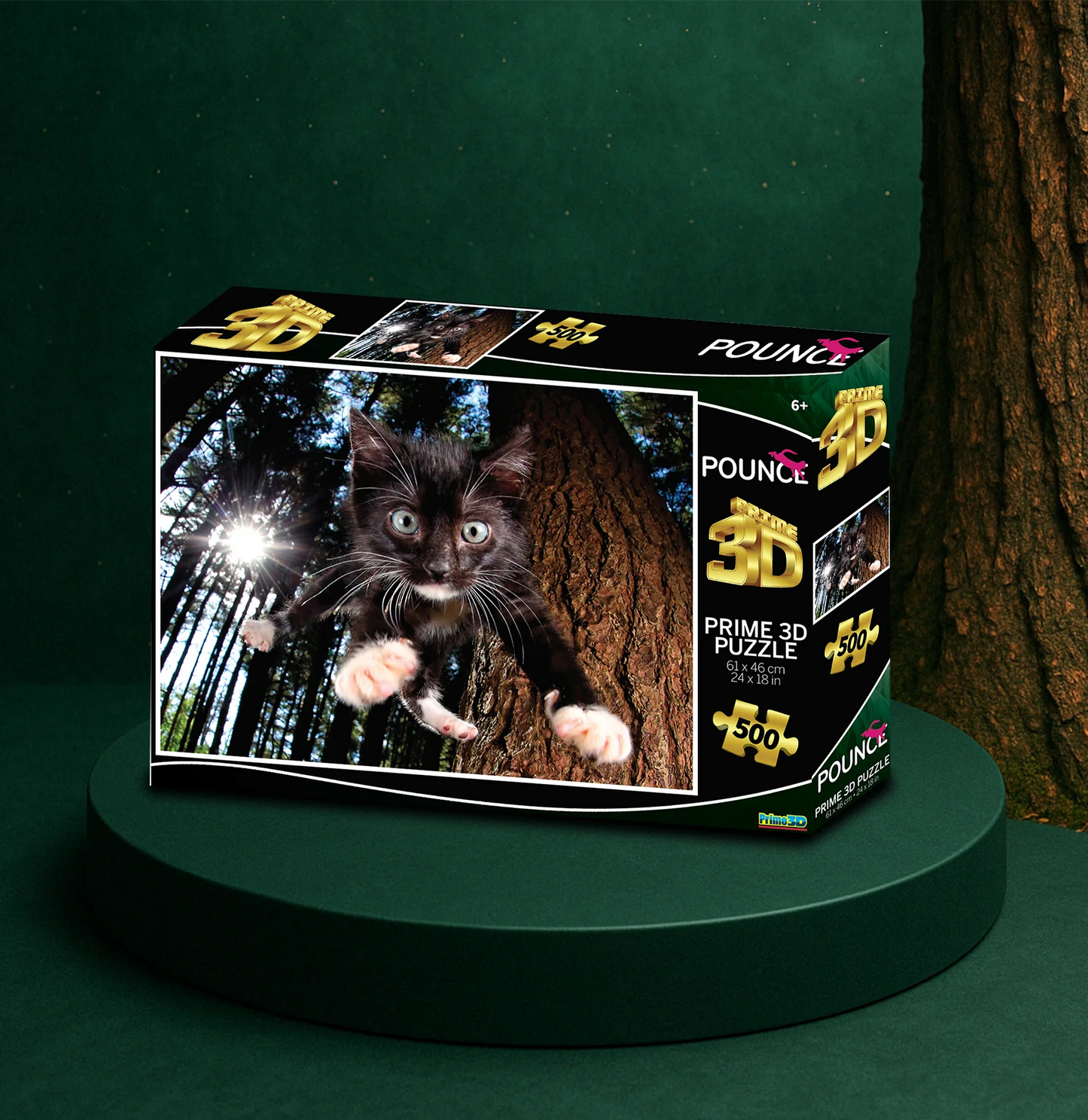 10405 | Snookums Pounce Prime 3D Jigsaw Puzzle 10405 500pc 24x18"