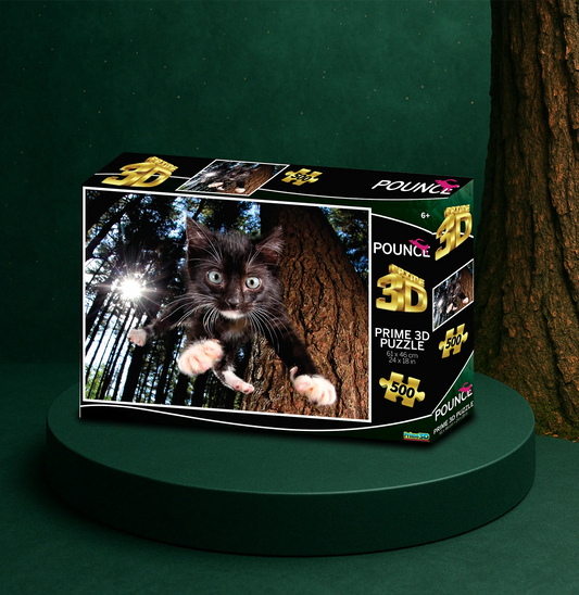 10405 | Snookums Pounce Prime 3D Jigsaw Puzzle 10405 500pc 24x18"