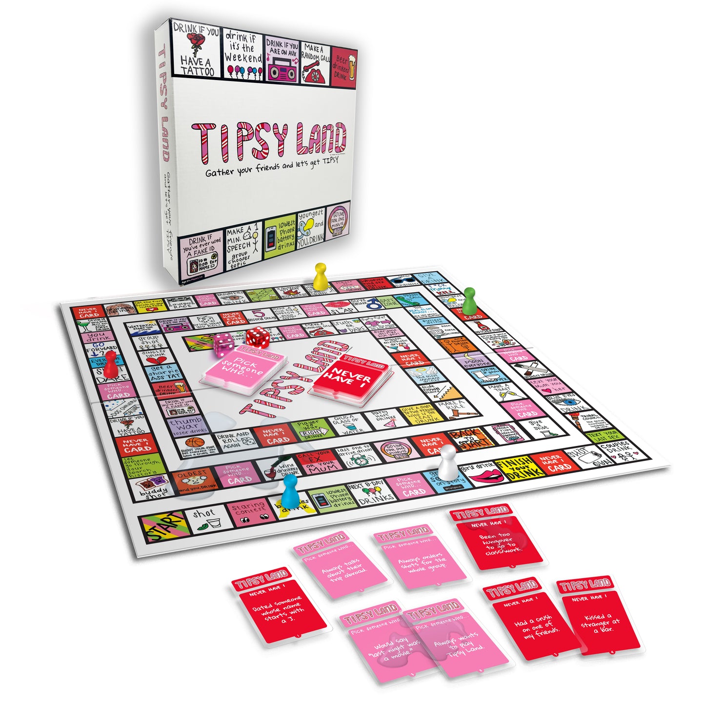Tipsy Land – Adult Party Board Game with Dares, Drinks & Challenges (Ages 21+)