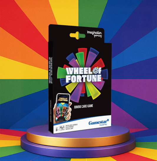 Wheel of Fortune Jumbo Card Game – Deluxe Party Game for 3–4 Players