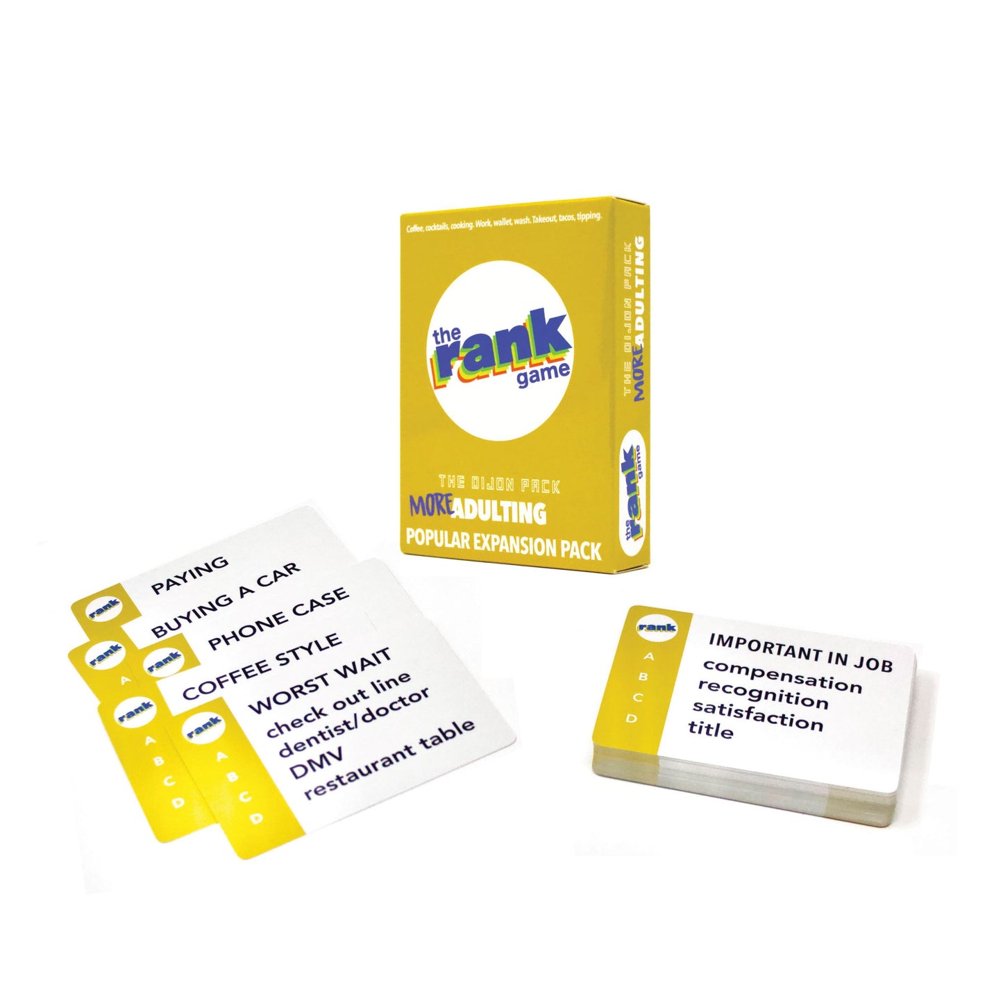 29403 | MORE Adulting: The Rank Game Dijon (yellow) Expansion Pack