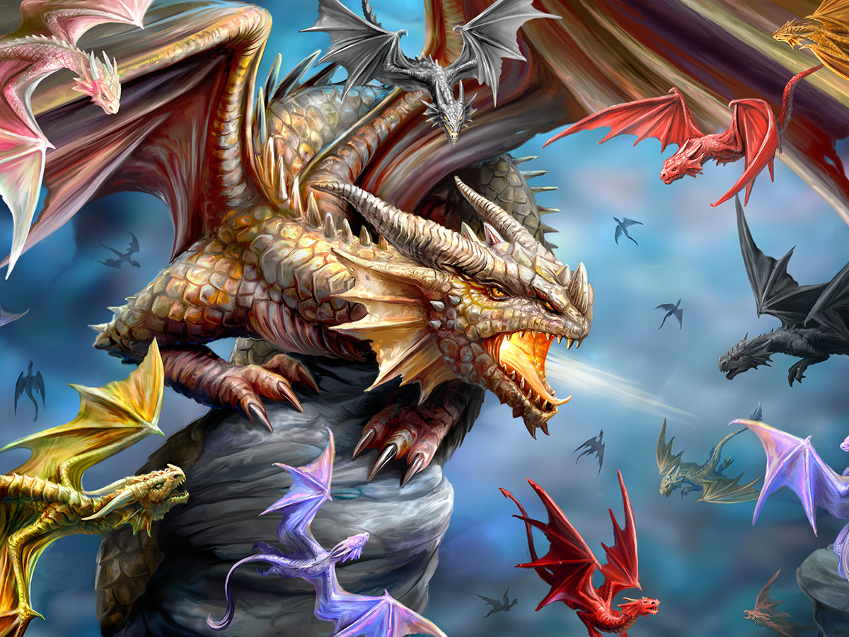 Dragon Clan 3D Jigsaw Puzzle by Anne Stokes – 500 Piece Fantasy Puzzle | 24x18" | Prime3D | 1Di Canada