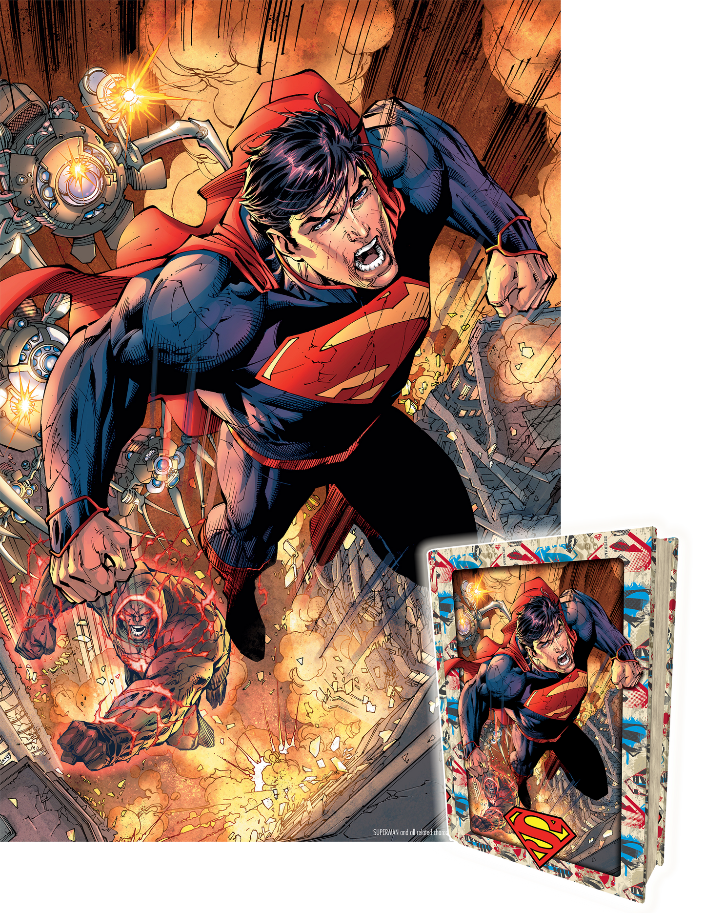 Superman DC Comics 3D Jigsaw Puzzle in Tin Book Packaging 35622 300pc 18x12"