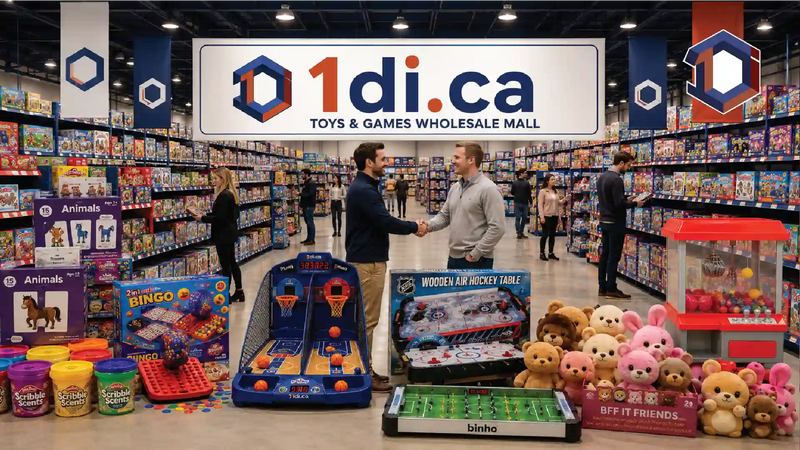 Independent toy store shelf with curated products for retail