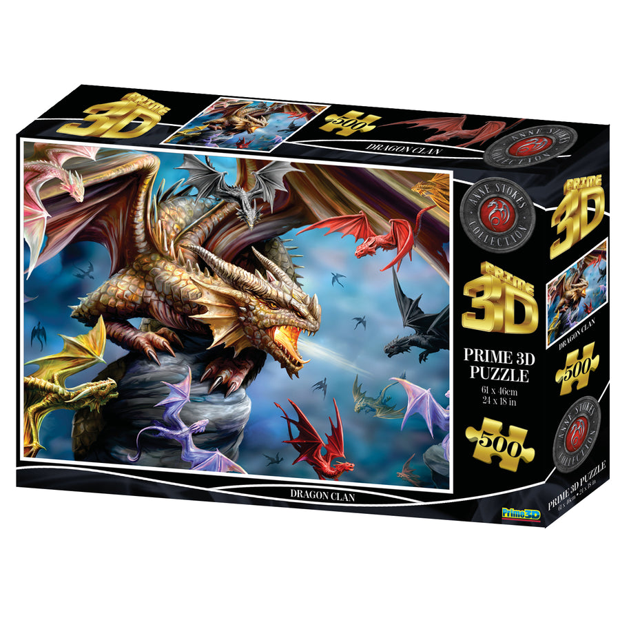Dragon Clan Anne Stokes 3D Jigsaw Puzzle 10328 500pc 24x18"